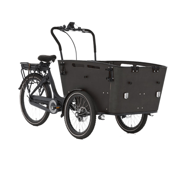 Elektrische Bakfiets CARRY III 26 Inch (3 wielen) - Zwart/Bruin of Zwart Elektrische Bakfiets CARRY III 26 Inch (3 wielen) - Zwart/Bruin of Zwart
